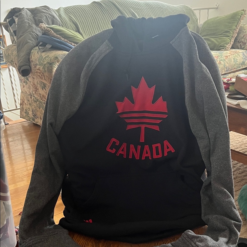 adidas Black and Gray Canada Hoodie